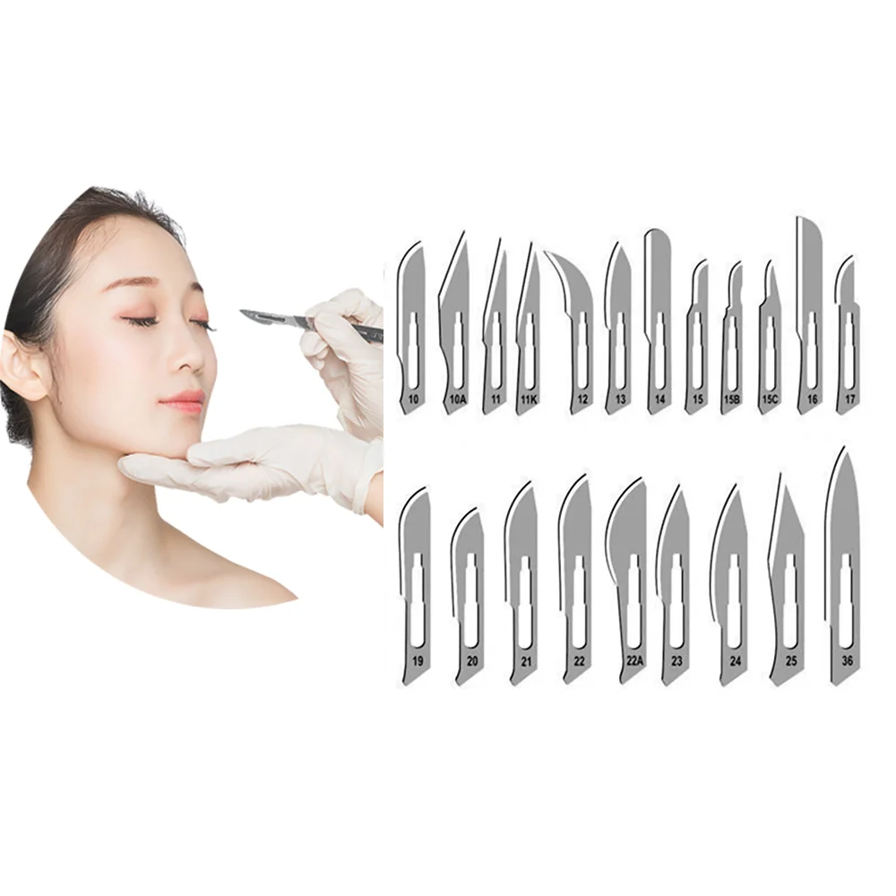 Scalpel Blade No.10 11 12 15 20 23 Disposable Sterile Surgical Blades Stainless Steel