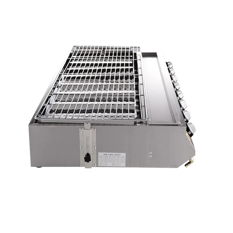 Commercial Use Gas Barbecue 8 Ceramic Burners Smokeless  Gas BBQ Outdoor Picnic Barbecue Cooker Stainless Steel Cover