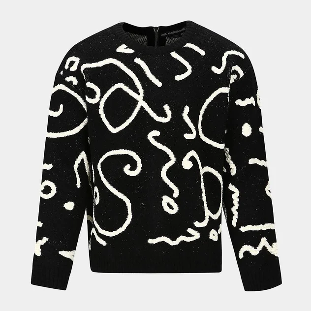 Korean Fashion Oversized Luxury Knitwear Winter Jacquard Chunky  Knitted Zip Up Cardigan Pullover Sweater Jumpers For Men