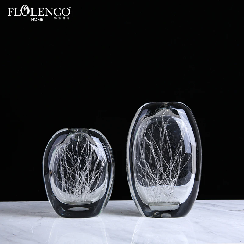 Modern Clear Handmade Murano Glass Craft Ornament Display Pieces Gift for Home Decoration