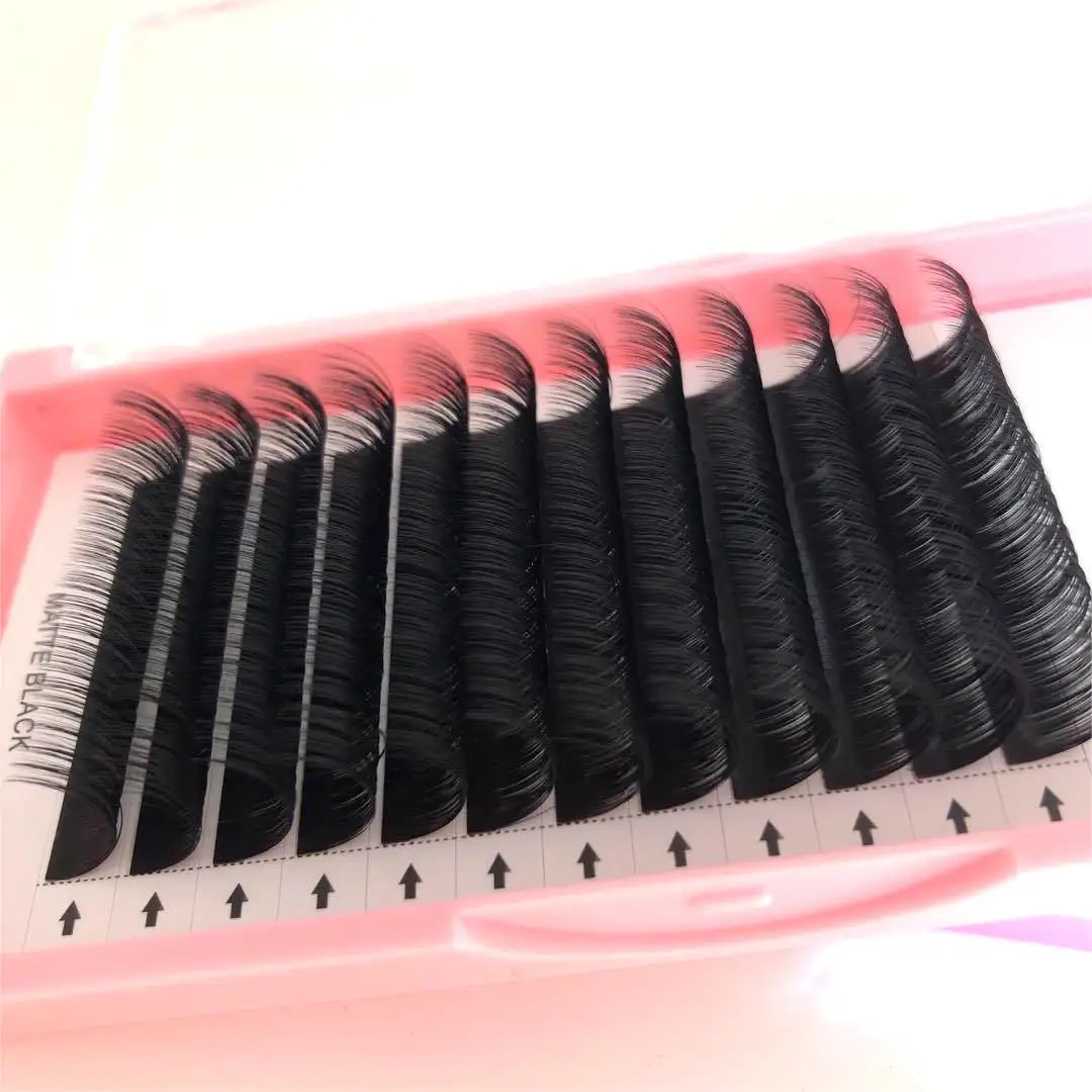 Высокое качество Jet black mega объем мягкий и очень легкий синтетический шелк ресницы 0 03 05 07 мм Объем кашемир