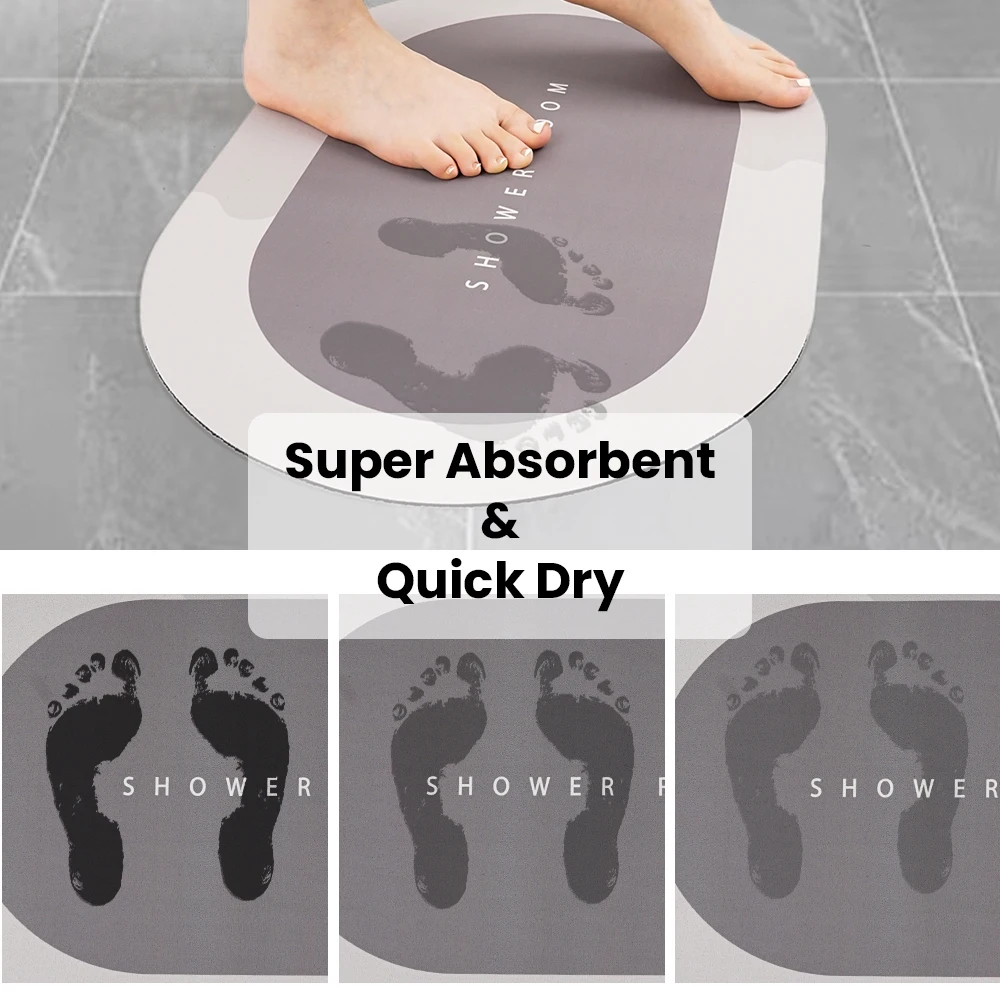 Low Price Wholesale  Fast Water Drying quick dry diatomite shower mat water absorbing bathroom floor mat diatomite bath mats