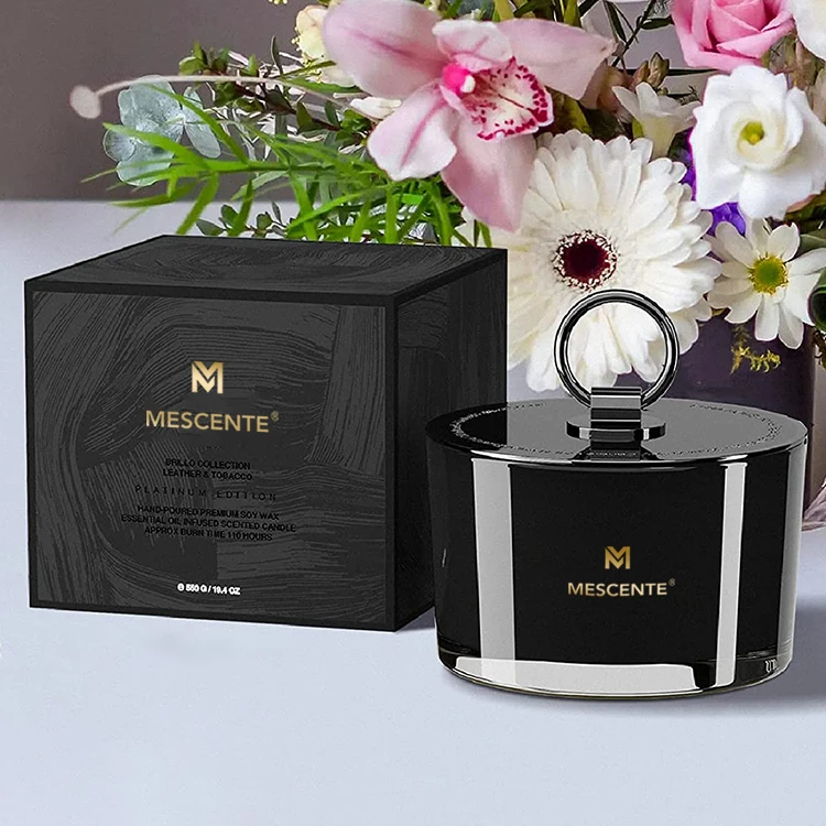 M&Scent wholesale hand made private label 3 wick scented wax wedding favors candles with packaging