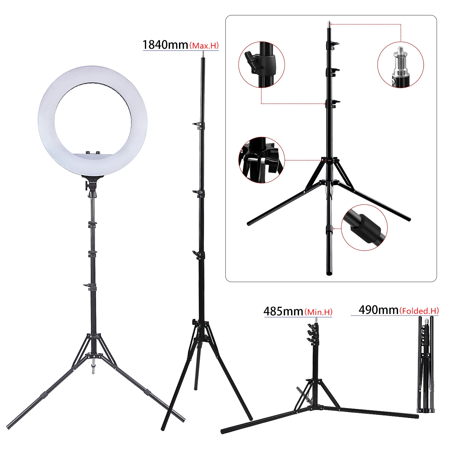 FOSOTO 21inch Selfie Led Ring Flash Light Live Streaming Lamp Led Ring Light With Tripod Stand For beauty Makeup video Tiktok
