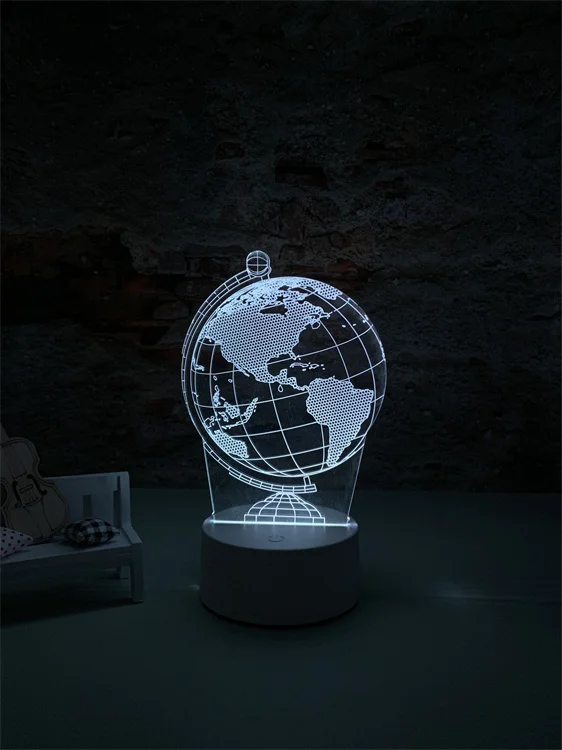 Amazon hot-selling seven-color adjustable globe shape modern custom 3d led night light
