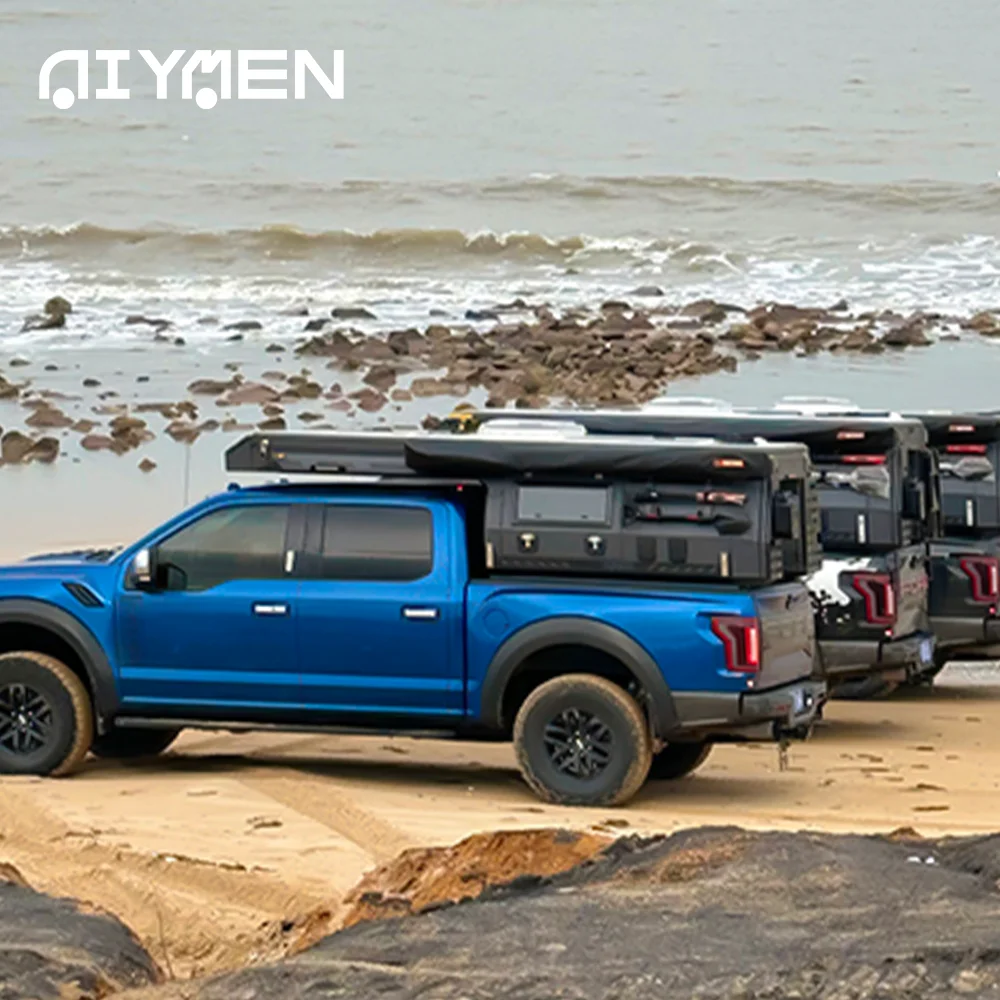 Pickup Shell Pop up Truck Camper Expedition Camping Pickup Slide in Overland Box Shell Popup Mini Fiberglass  for Truck Sale