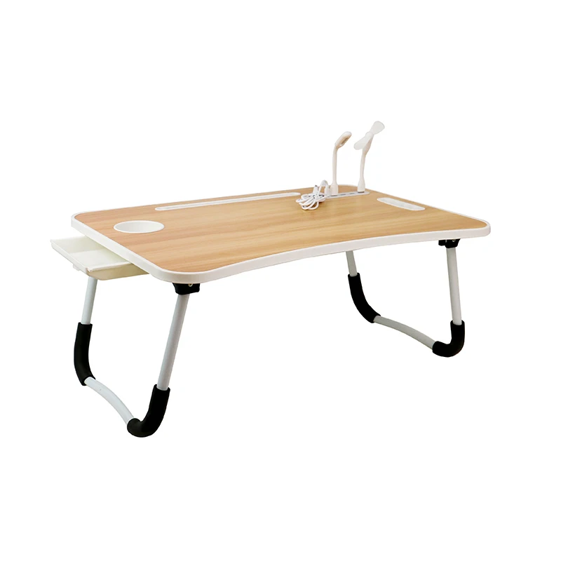 Wholesale Home Adjustable Foldable MDF Wooden Portable Laptop Table For Bed With USB