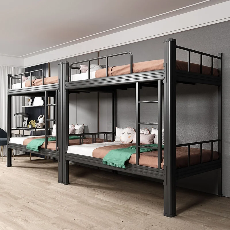 Cheap Modern Home Furniture Metal Double Bunk Bed With Cabinet