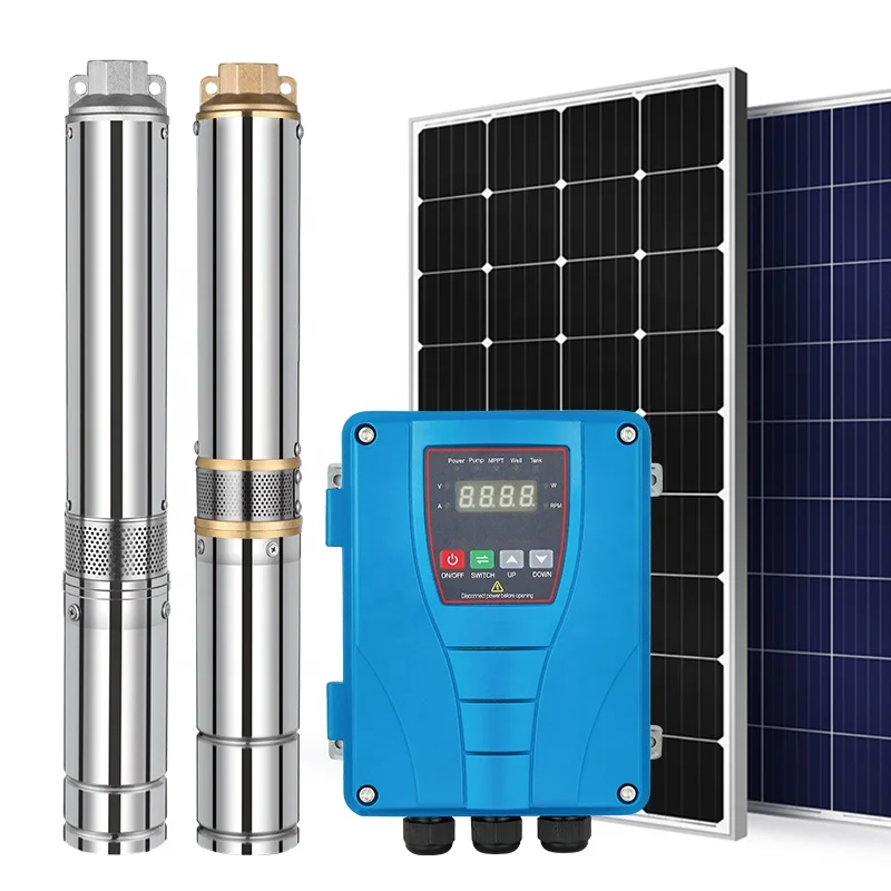 4 inches 1HP 72V large flow rate stainless steel dc submersible solar water pump for irrigation