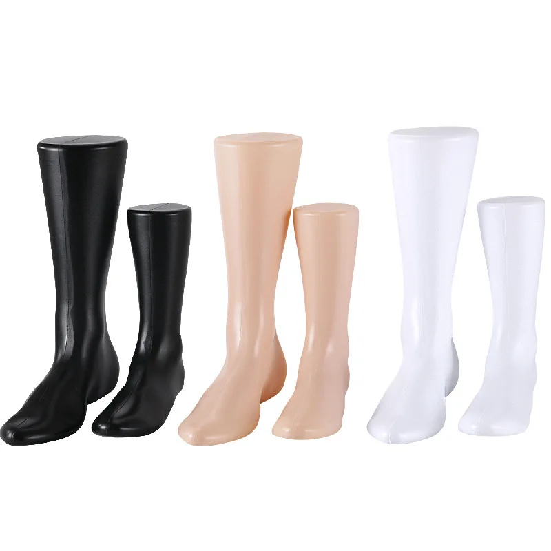 Wholesale White Black Skin Color Foot Mannequin Stand Plastic Display Shoes Male Female Sock Display Foot Mannequin for Shoes