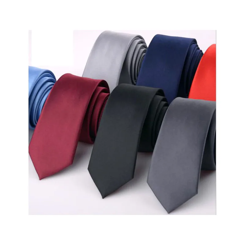 
Fashion Solid Black Tie Men Women Necktie Slim 6cm Business Custom Logo Tie Wed Party Neck Tie 