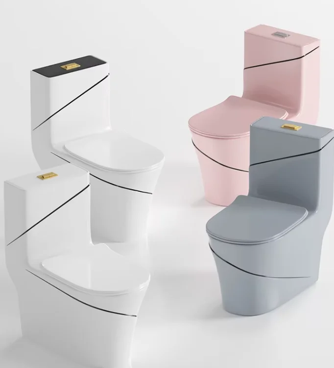 Modern easy clean glazed matte grey toilet and wall mounted ceramic basin bathroom set