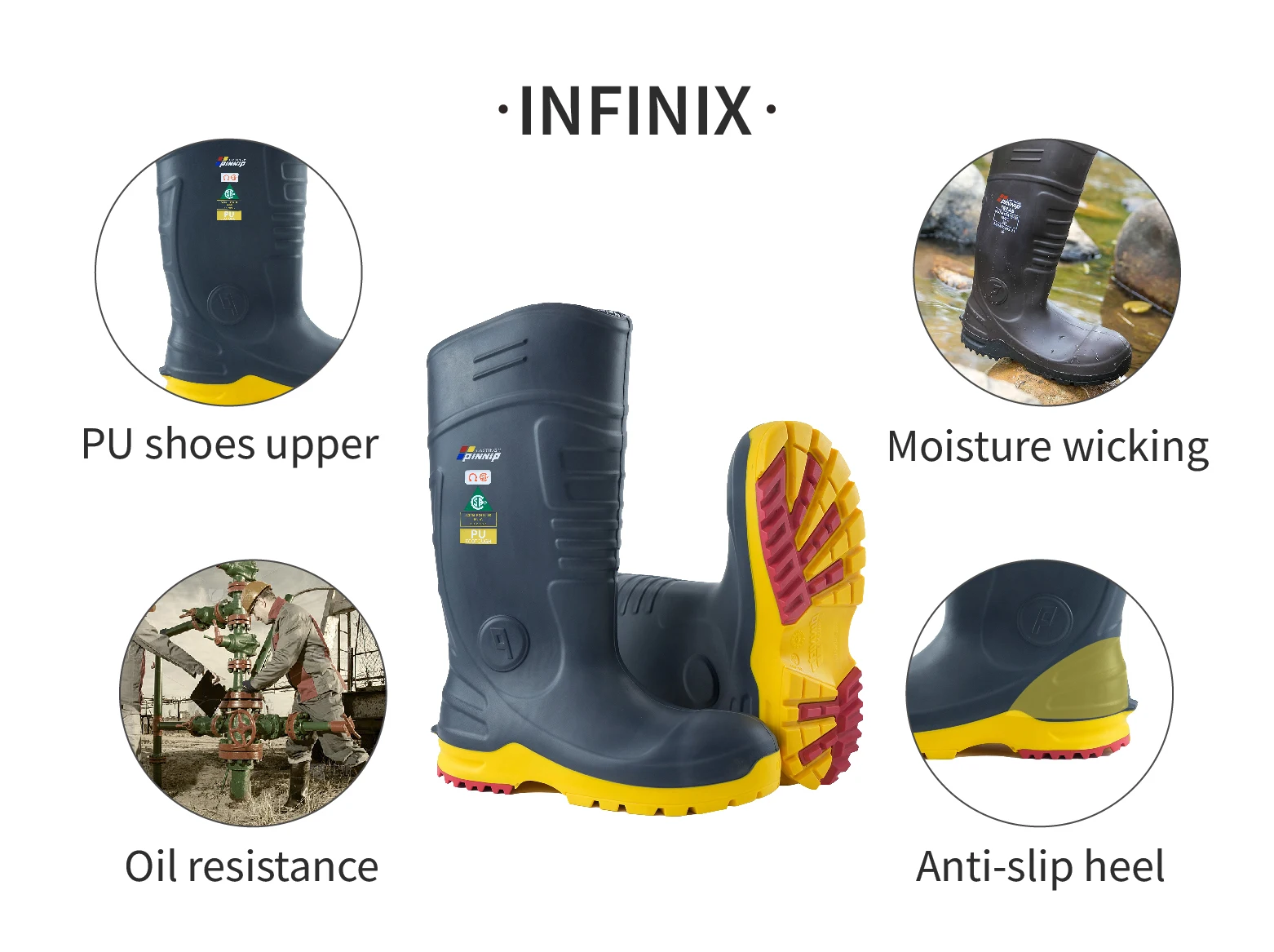 PINNIP Hunting Boots Lightweight Puncture Resistant Outdoor Work Boots Rhino Work Safety Boots
