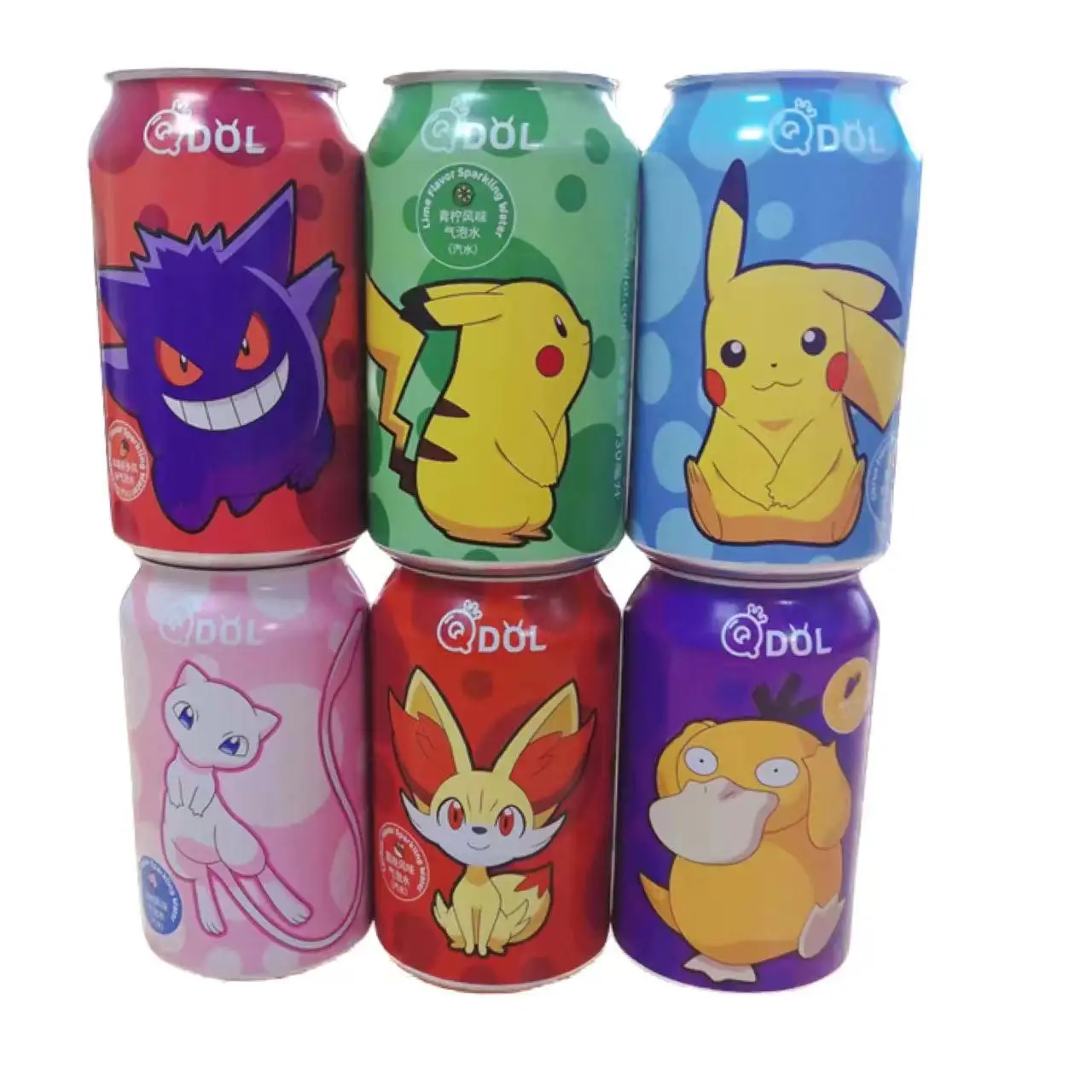 wholesale oft drink White Peach Flavor Pikachu sparkling water 330ml *24 cans drinks Carbonated drinks