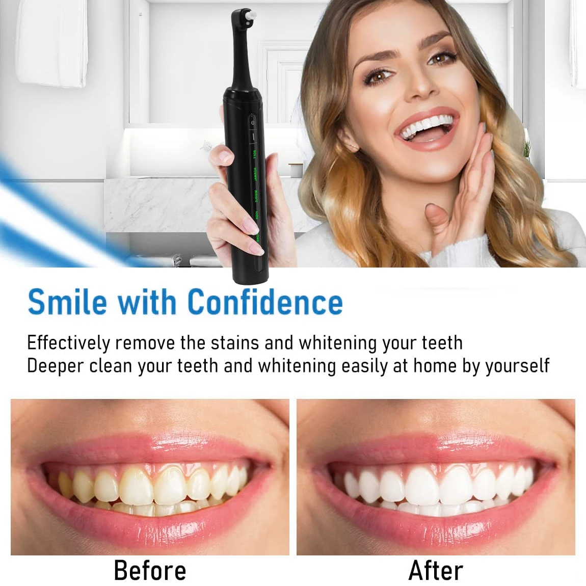 Custom Logo OEM Premium teeth whitening kit  Cleaning Multifunctional Electric Tooth Polisher Dental