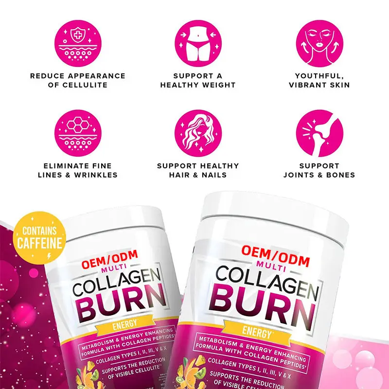 Multi-type Hydrolyzed Collagen Protein Peptides Capsules With Hyaluronic Acid Vitamin C Hair Care Pills