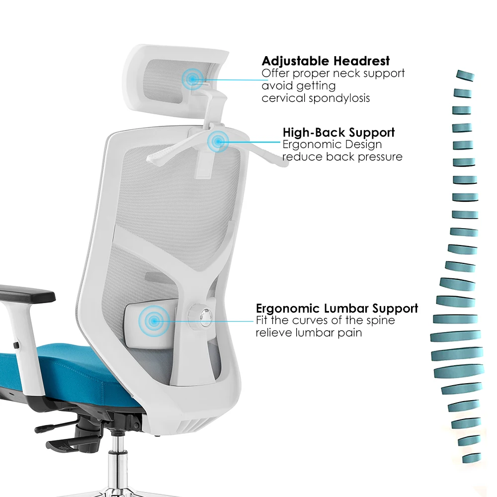 Modern Office Furniture Desk Chair Manager Executive Boss Ergonomic Swivel Mesh High Back Office Chair Home China High Quality