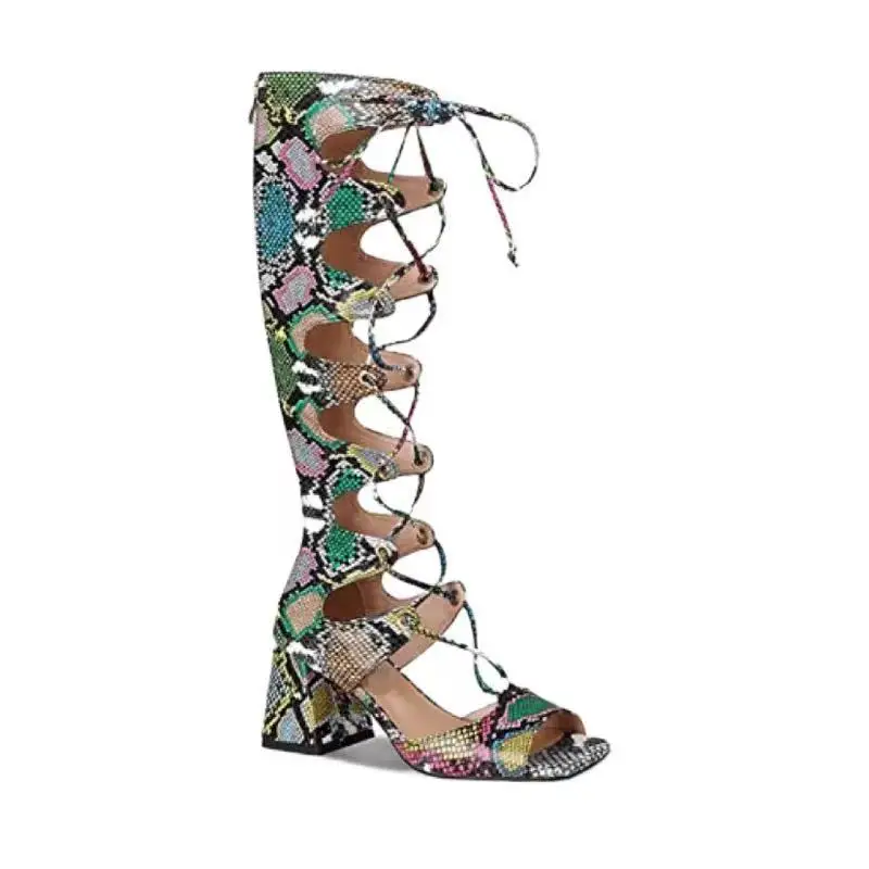 
Sexy fashion trend luxury high quality Italy latest design wholesale square toe fashion women high boot 