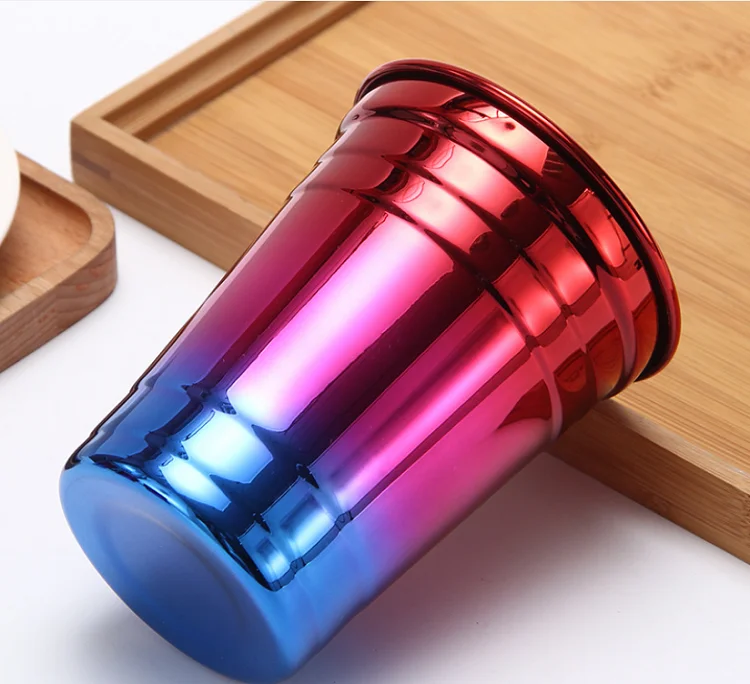 Reusable Stainless Steel 16oz 500ml Red Pint Cups Mini Party for Jello Shots Beer Pong Cups tumbler girlwill