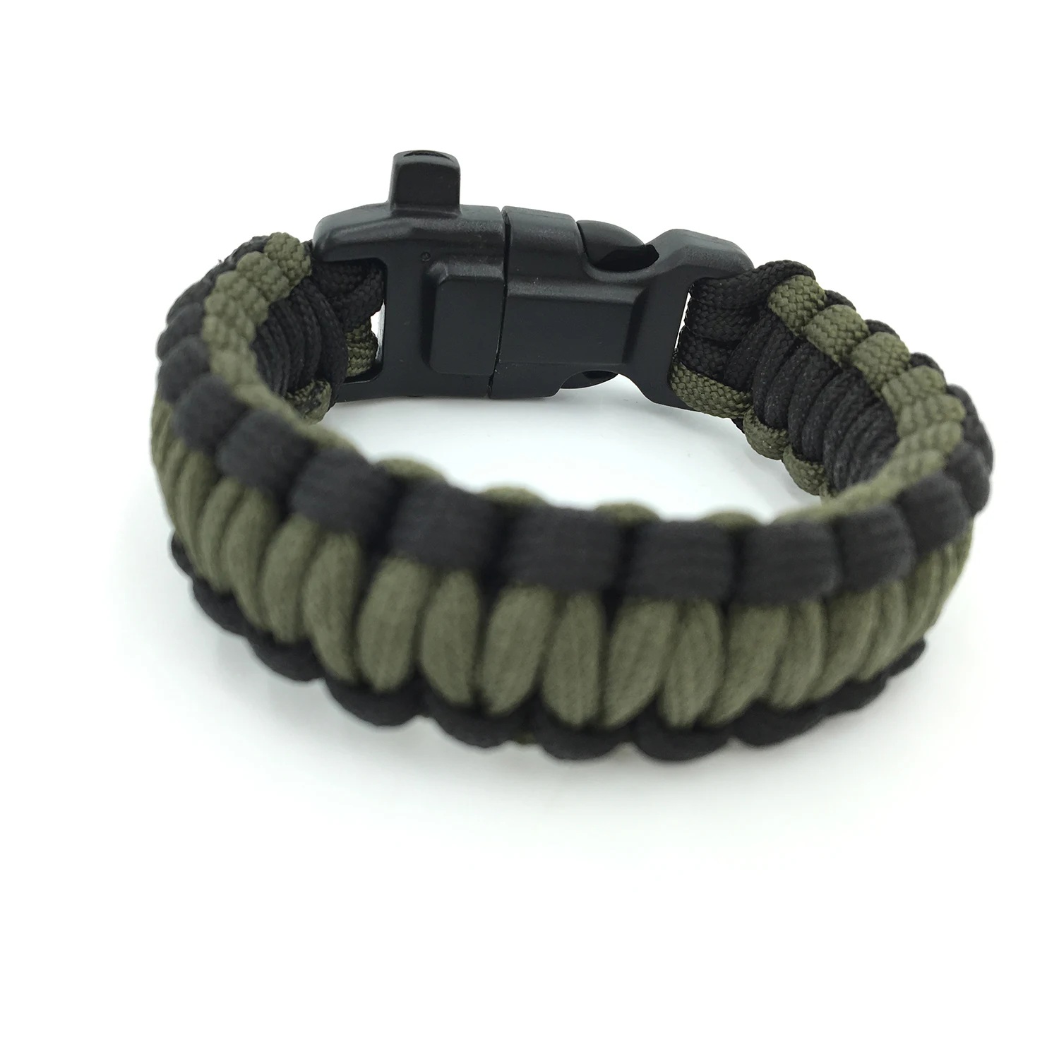 Outdoor Camping Hiking Emergency Paracord Bracelets Compass Whistle Flint Fire Starter