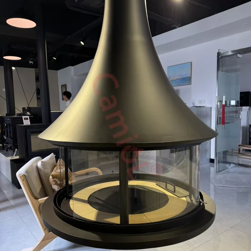 Good Quality Suspended Ceiling Fireplace Decorative Wood Burning Stove Wall Mounted Wood Burning Hanging Fireplace