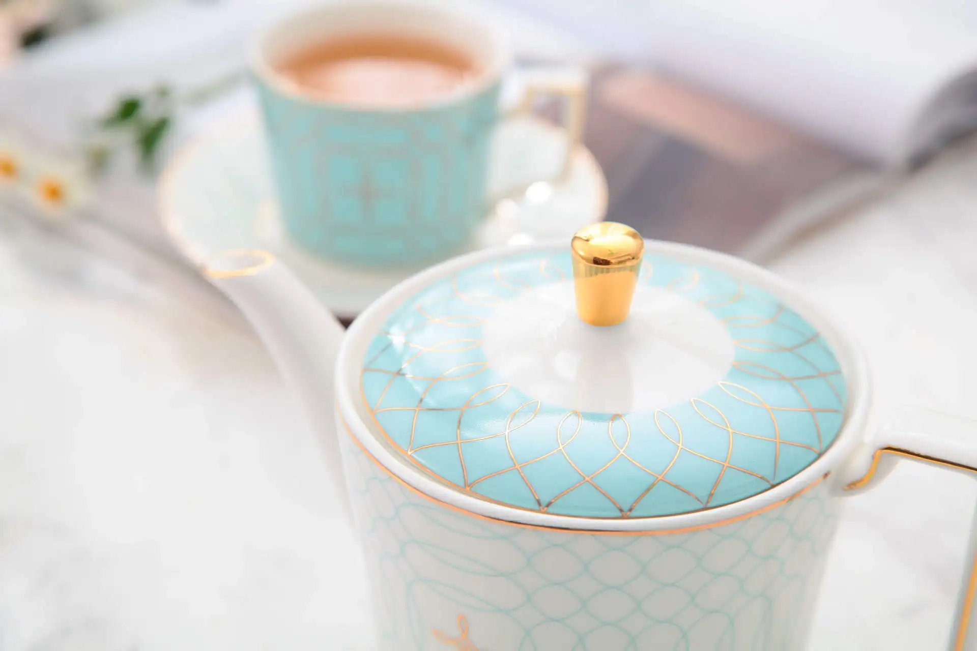 Wholesale New Bone China Coffee Set Hand Painting Porcelain Tea Set