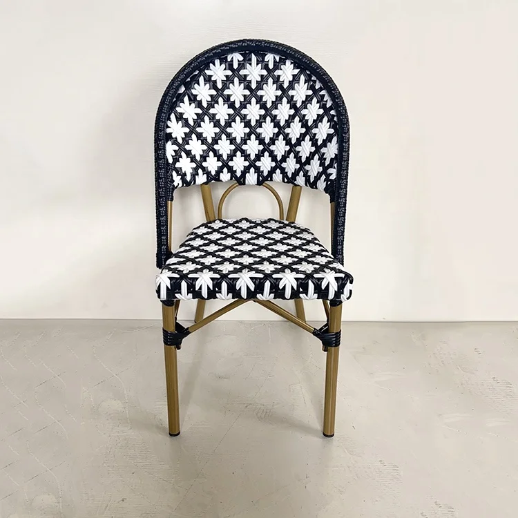 Patio Garden Chairs Aluminum (SP-OC02) Modern Outdoor Rattan Restaurant Outdoor Furniture Aluminum Tube 6pcs Stacking 10-15day