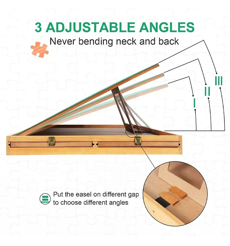 Customized Wholesale Adjustable Jigsaw Puzzle Board with 4 Drawers & Cover for Adults