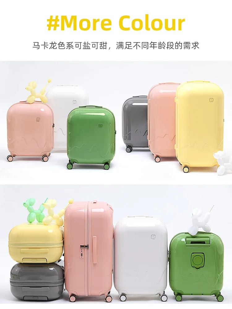 Unisex PC Spinner Wheel Suitcase Thickened Polychrome Cup Holder Explosion-Proof Zipper Anti-Damage 20/24/26/28inch