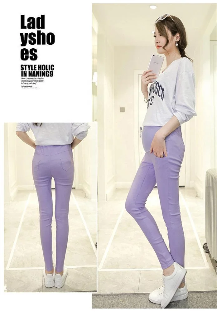 Модные брюки для беременных женщин на осень и зиму корейские брюки облегающие на живот тонкие брюки-карандаш