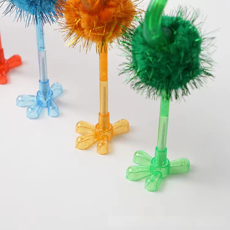 Wholesale Kawaii Creative Cartoon Ostrich Pen Ballpoint Pen Unique Cute lush Bird Blue Ballpoint Pen For Kids