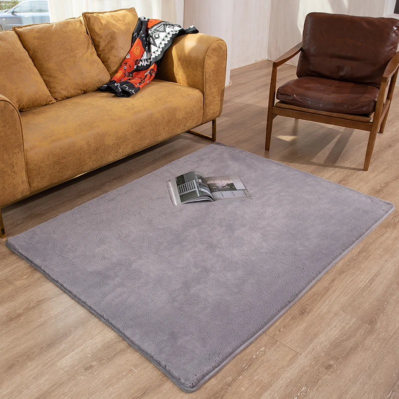 Factory Supplier custom modern decoration hotel soft rabbit skin fluffy floor carpets rugs for living room