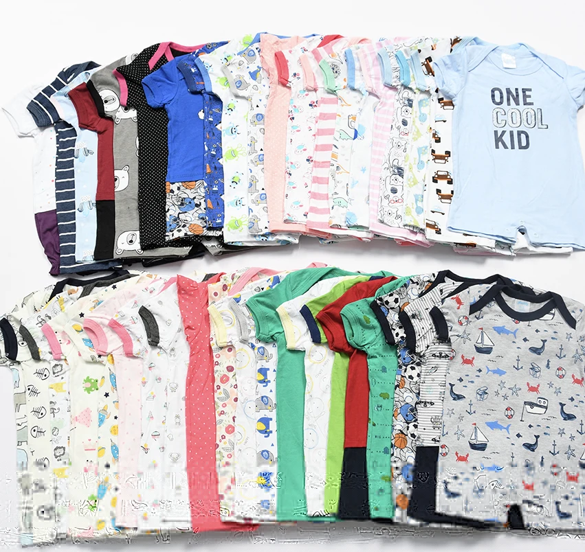 Wholesale Mixed New Born Cute jumpsuit Short Sleeve Pure Cotton Infant Baby rompers