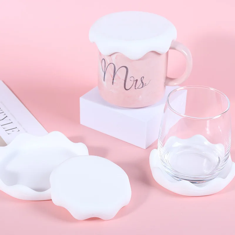 Coffee Mug Lids Eco Reusable Silicone Travel Mug Lids Silicone Cup Cover Set for Mugs, Cups, Flexible Mug Covers