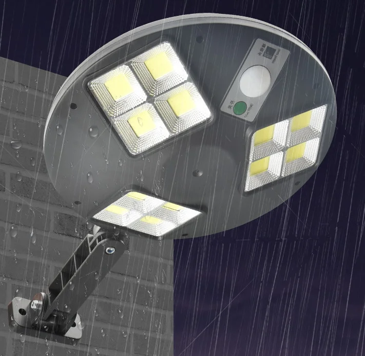 New round solar human body induction street lamp wall light with remote control outdoor courtyard rain lighting street light