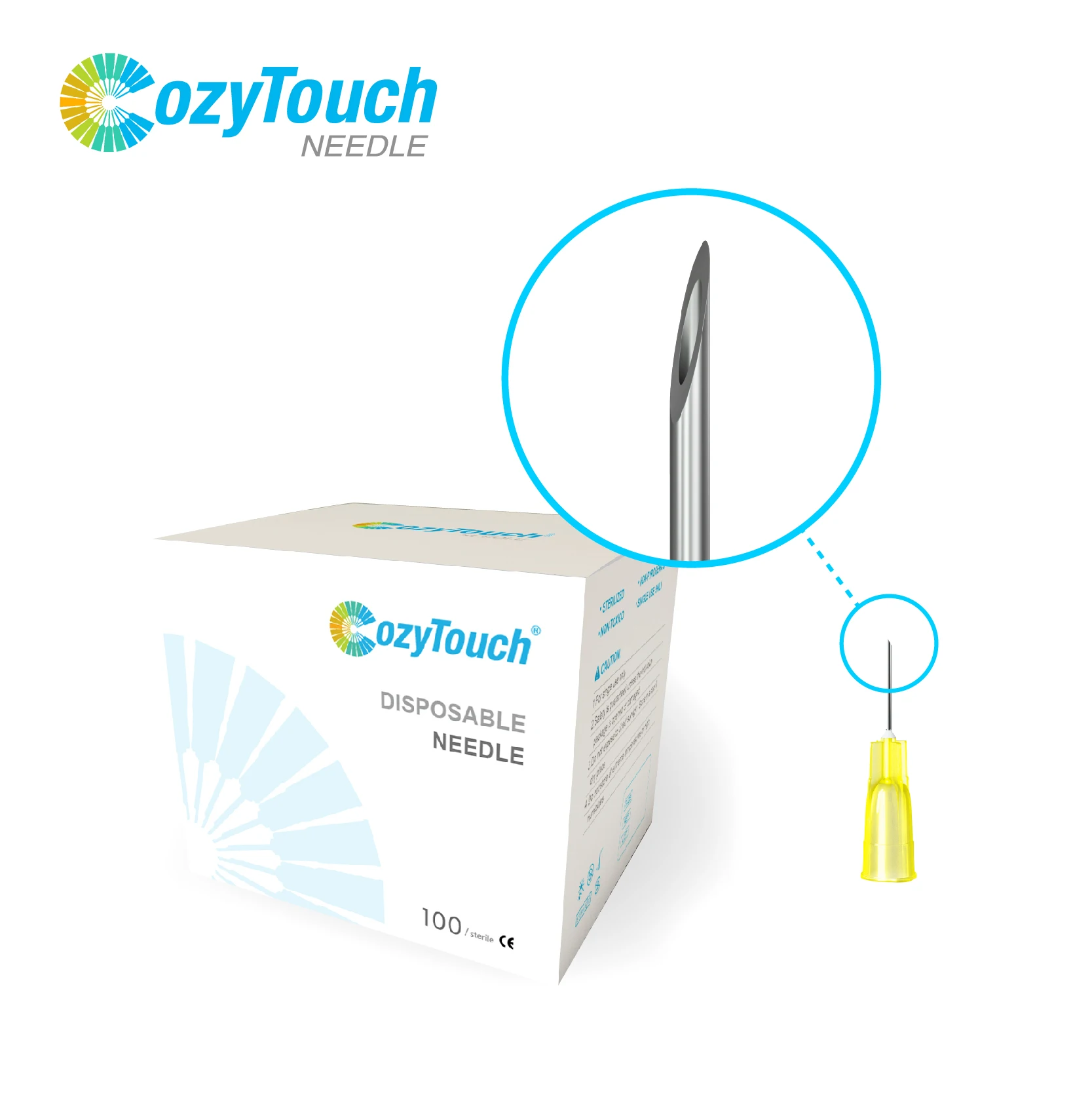 Cozytouch Ce Marked Medical Hypodermic Disposable Sterile 34G 4Mm Injection Needle In Box