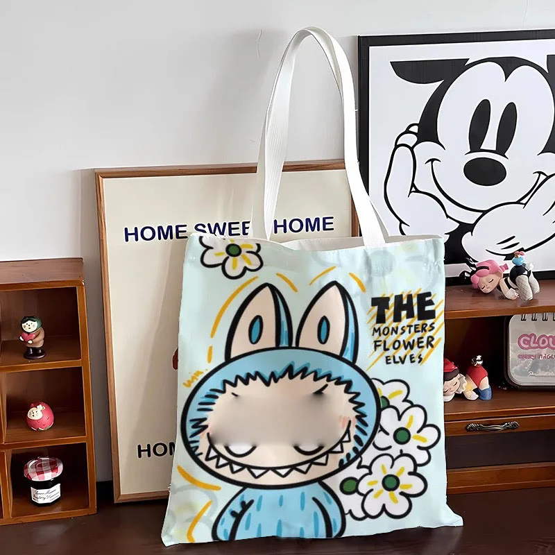 Wholesale high-quality labu multifunctional canvas bag capacity student shoulder bag for class shopping zipper mom bag