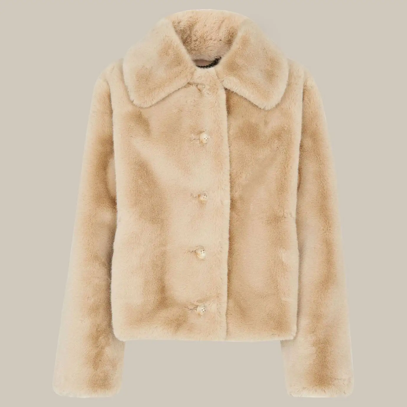 Custom Solid Warm Cropped Fashionable Elegant Mink Faux Fur Overcoat Jackets Winter Fur Coats For Ladies