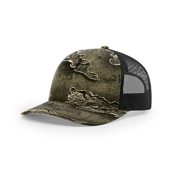 Wholesale high quality summer fashion in stock low MOQ unisex colorful 6 panel camouflage richardson 112 camo trucker hat