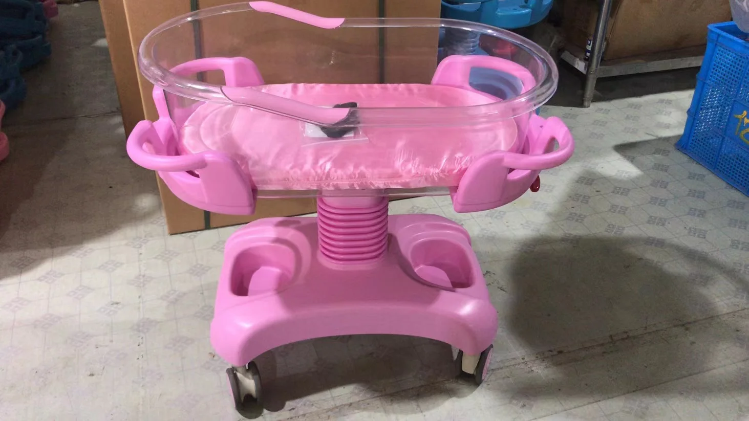 High quality cheap portable ABS flexible adjustable hospital baby bed for new born