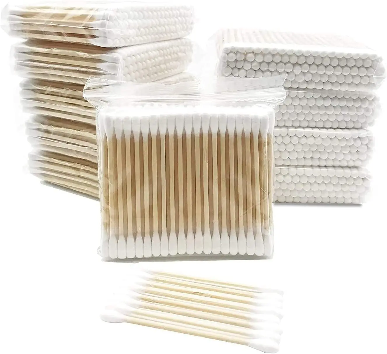 Cotton Swabs with Wooden Sticks Biodegradable Cotton Buds 100 pieces