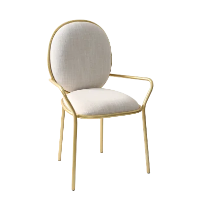 Golden Arts factory home furniture living room modern literary metal design soft seat flax lazy back dinning chair