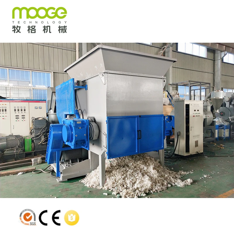 Supply 1000 kg / h Waste Fabric shredding / PET Fiber Plastic shredder machine