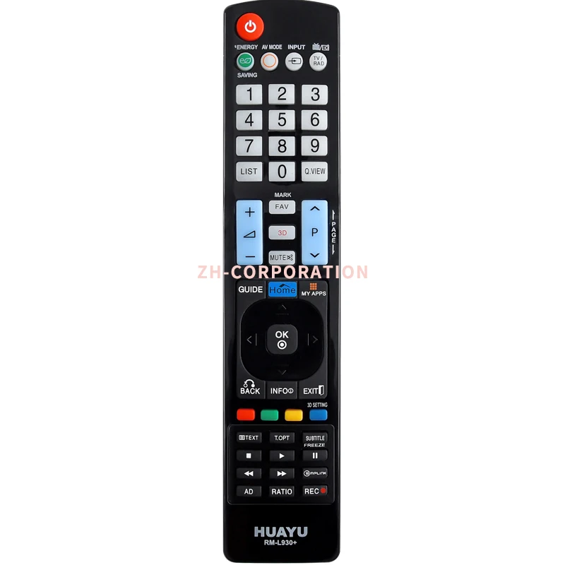 
 HUAYU TV Replacement use for LG remote with same functions as the original remote black L930+  