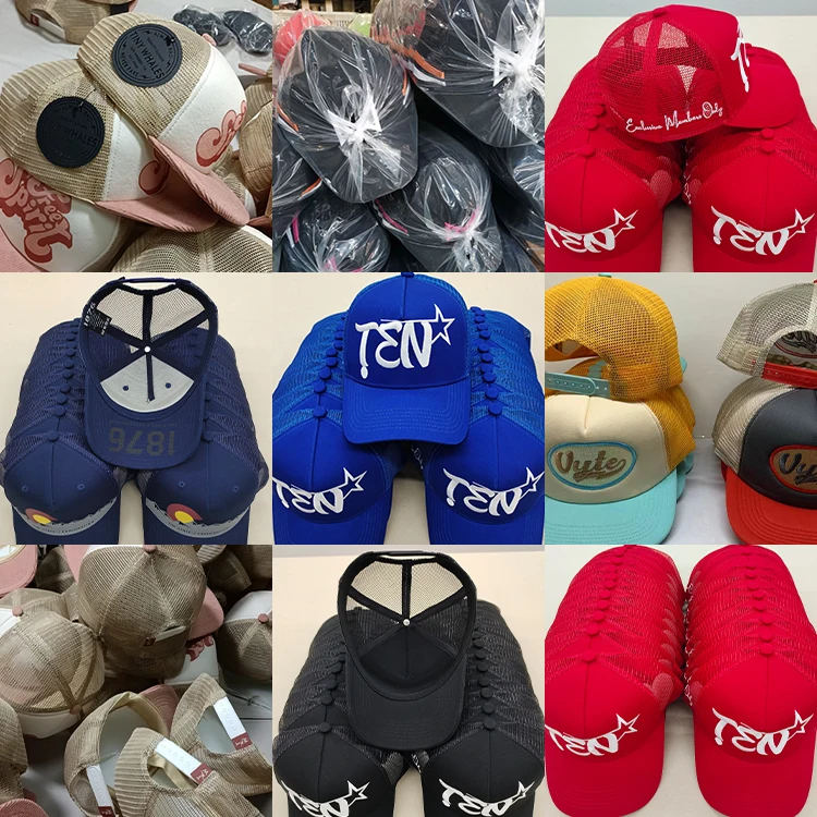 high crown mesh caps wholesale cotton trucker caps hat custom 5 panel custom embroidered trucker hat