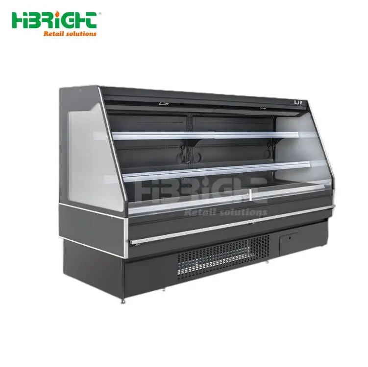 Supermarket Grocery Store Refrigeration Equipment Semi Multideck Open Showcase Chiller for Fruits and Vegetables