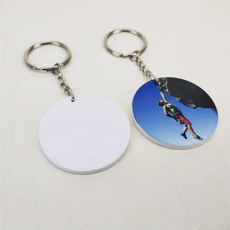 round shape Factory Price Blank Sublimation Keychain Polymer Plastic Keychain