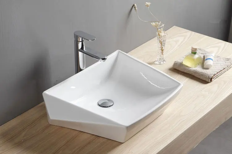 Bathroom Special Design Wash Basin White Ceramic Lavabo Bathroom Sink with No Faucet Hole