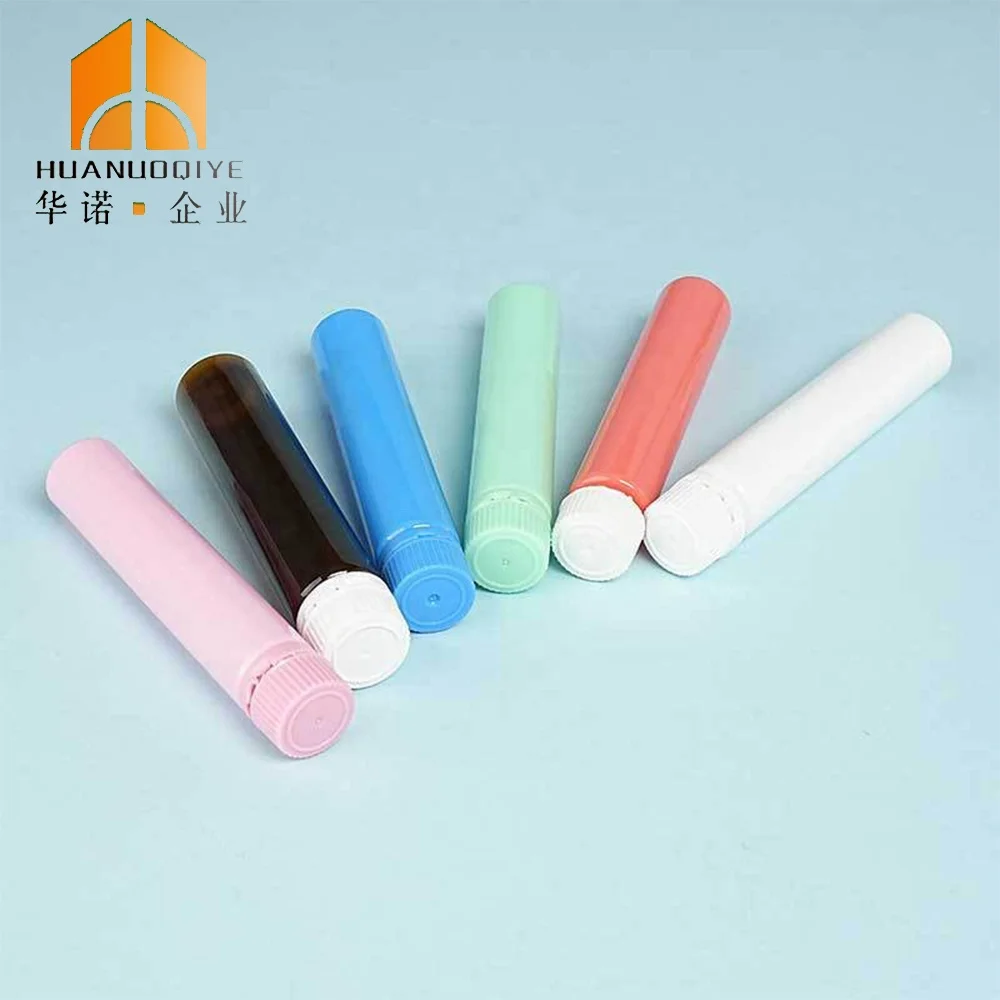 20ml 25ml 30ml PP Support Custom Color Amber Long Tube Oral Liquid Bottle with Security Caps Collagen For Medicine Packing