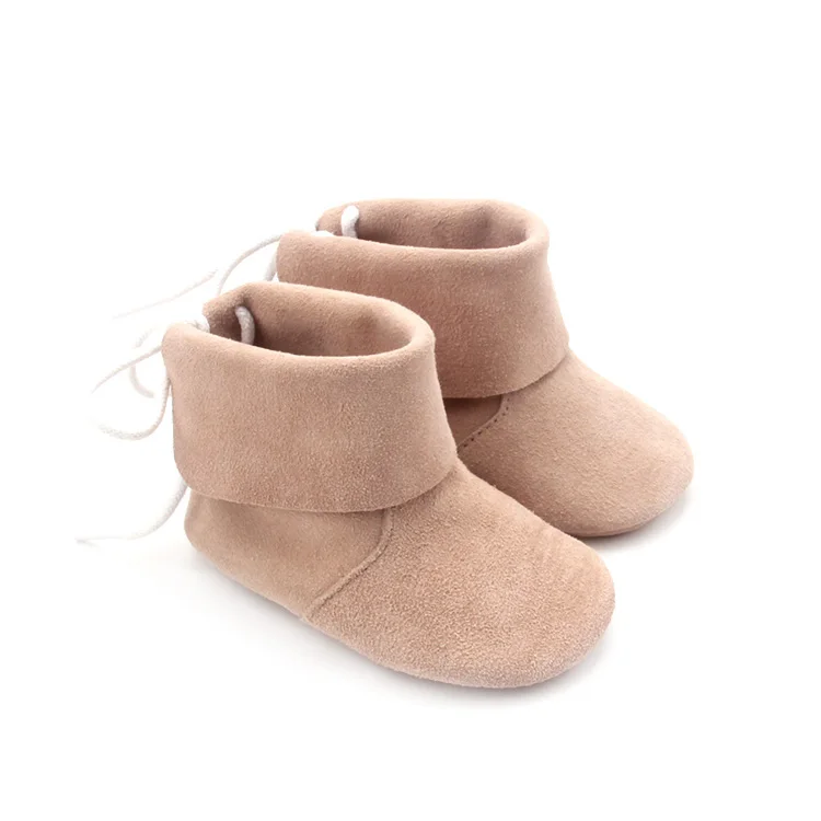 Winter Infant Baby Booties Suede leather Shoes Toddler Lace Up Precwalker Boots